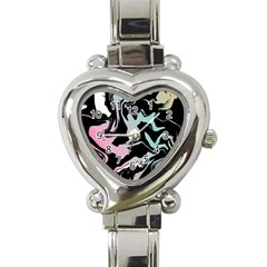 Painted Lines Heart Italian Charm Watch by designsbymallika