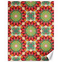 Red Green Floral Pattern Canvas 18  X 24  by designsbymallika