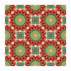 Red Green Floral Pattern Medium Glasses Cloth by designsbymallika