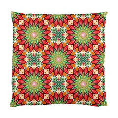 Red Green Floral Pattern Standard Cushion Case (one Side) by designsbymallika