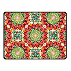 Red Green Floral Pattern Fleece Blanket (small) by designsbymallika