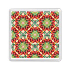 Red Green Floral Pattern Memory Card Reader (square) by designsbymallika