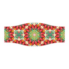 Red Green Floral Pattern Stretchable Headband by designsbymallika