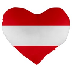 Flag Of Austria Large 19  Premium Heart Shape Cushions by FlagGallery