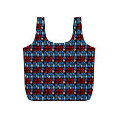 Red And Blue Full Print Recycle Bag (s) by Sparkle