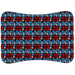 Red And Blue Velour Seat Head Rest Cushion by Sparkle