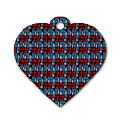 Red And Blue Dog Tag Heart (one Side) by Sparkle