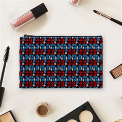 Red And Blue Cosmetic Bag (medium) by Sparkle