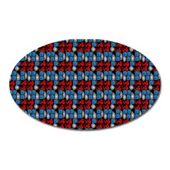 Red And Blue Oval Magnet by Sparkle