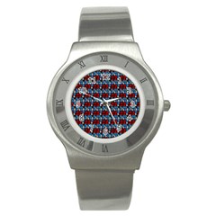 Red And Blue Stainless Steel Watch by Sparkle