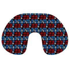 Red And Blue Travel Neck Pillow by Sparkle