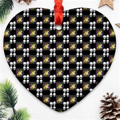 Shiny Skull Heart Ornament (two Sides) by Sparkle