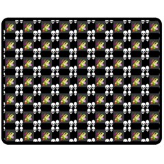 Shiny Skull Double Sided Fleece Blanket (medium)  by Sparkle