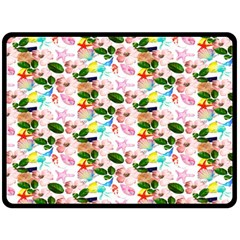 Painted Flowers Fleece Blanket (large)  by Sparkle