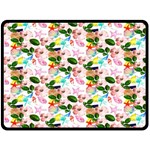 Painted Flowers Fleece Blanket (Large)  80 x60  Blanket Front