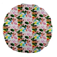 Painted Flowers Large 18  Premium Round Cushions