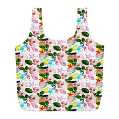 Painted Flowers Full Print Recycle Bag (l) by Sparkle