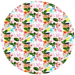 Painted Flowers Wooden Puzzle Round