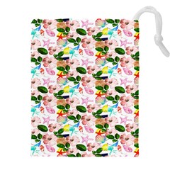 Painted Flowers Drawstring Pouch (5xl) by Sparkle