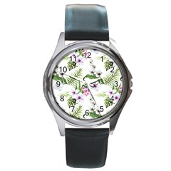 Summer Flowers Round Metal Watch by goljakoff