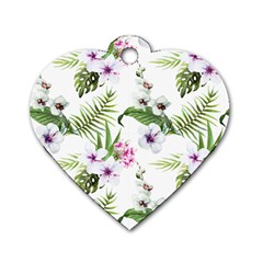 Summer Flowers Dog Tag Heart (one Side) by goljakoff