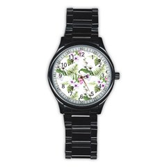 Summer Flowers Stainless Steel Round Watch by goljakoff