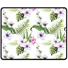 Summer Flowers Double Sided Fleece Blanket (medium)  by goljakoff