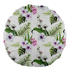 Summer Flowers Large 18  Premium Flano Round Cushions by goljakoff