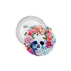 Skull And Flowers 1 75  Buttons by goljakoff