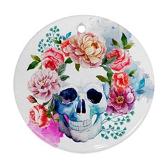 Skull And Flowers Ornament (round) by goljakoff