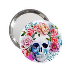 Skull And Flowers 2 25  Handbag Mirrors by goljakoff