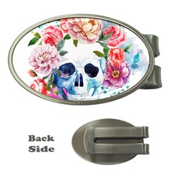 Skull And Flowers Money Clips (oval)  by goljakoff