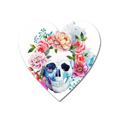 Skull And Flowers Heart Magnet by goljakoff