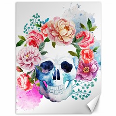 Skull And Flowers Canvas 36  X 48  by goljakoff