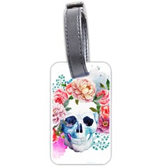 Skull And Flowers Luggage Tag (one Side) by goljakoff