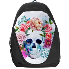 Skull And Flowers Backpack Bag by goljakoff