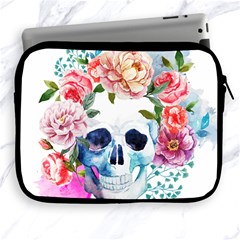 Skull And Flowers Apple Ipad 2/3/4 Zipper Cases by goljakoff