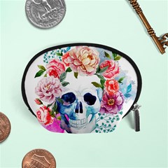 Skull And Flowers Accessory Pouch (small) by goljakoff