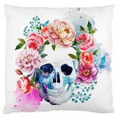 Skull And Flowers Standard Flano Cushion Case (two Sides) by goljakoff