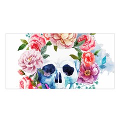 Skull And Flowers Satin Shawl by goljakoff