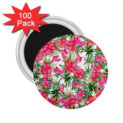 Pink Flowers 2 25  Magnets (100 Pack)  by goljakoff