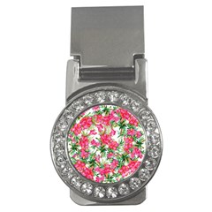 Pink Flowers Money Clips (cz)  by goljakoff