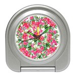 Pink flowers Travel Alarm Clock Front