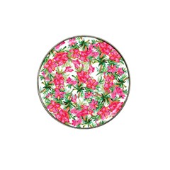 Pink Flowers Hat Clip Ball Marker by goljakoff