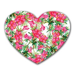 Pink Flowers Heart Mousepads by goljakoff