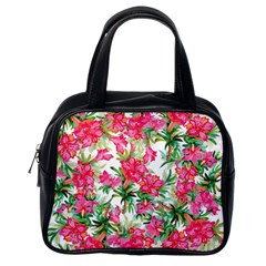 Pink Flowers Classic Handbag (one Side) by goljakoff