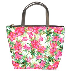 Pink Flowers Bucket Bag by goljakoff