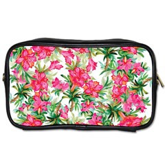 Pink Flowers Toiletries Bag (two Sides) by goljakoff