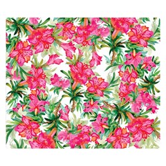 Pink Flowers Double Sided Flano Blanket (small)  by goljakoff