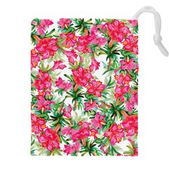 Pink Flowers Drawstring Pouch (4xl) by goljakoff